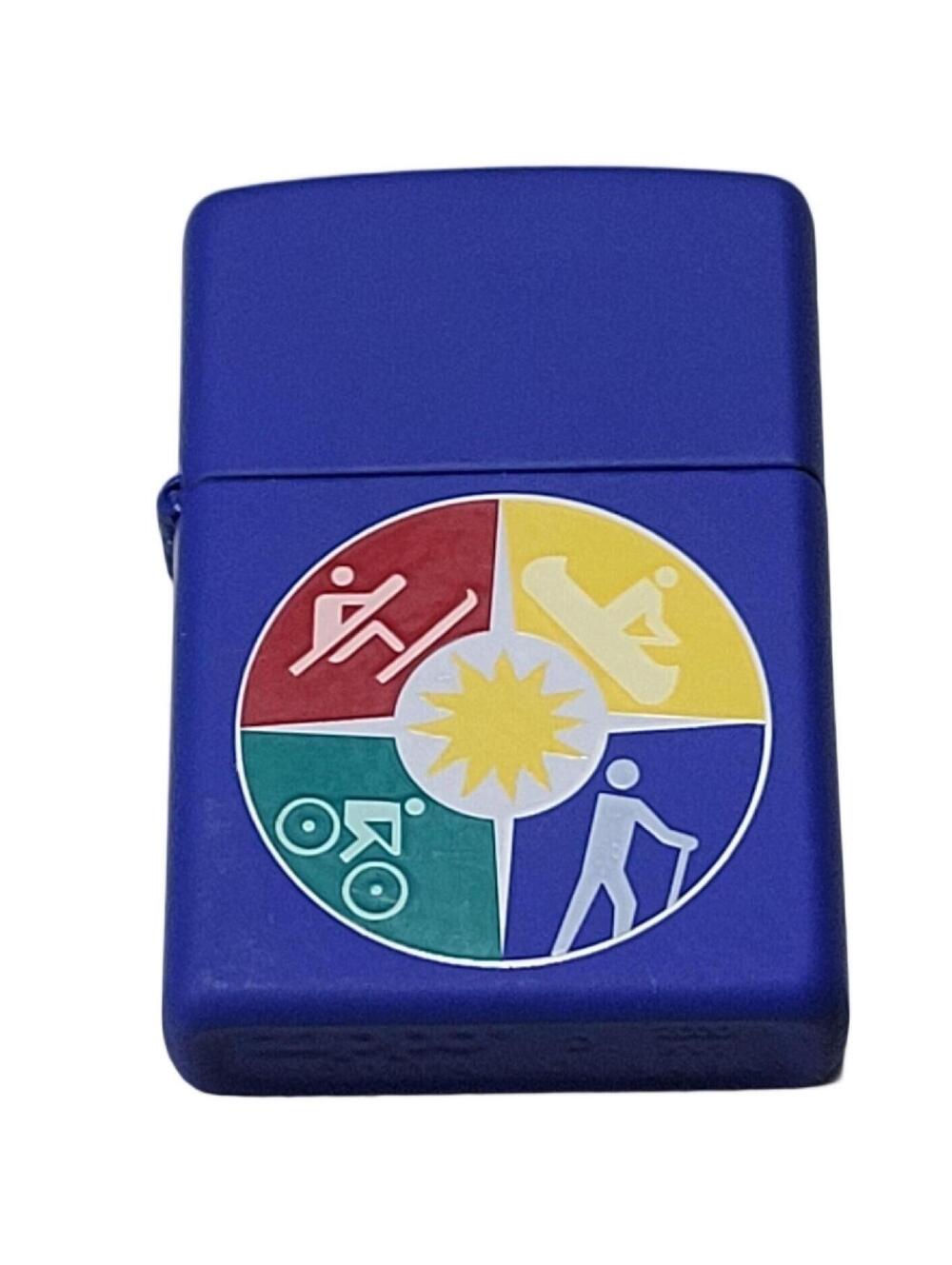 Zippo Lighter Hiking Cycling Skiing Canoeing Sports Royal Blue Matte New 2000